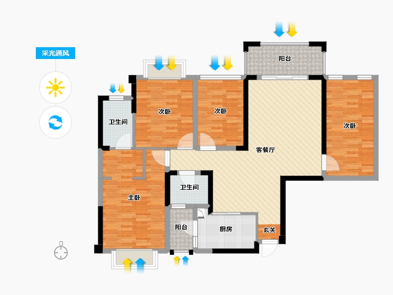 广西壮族自治区-南宁市-龙基传媒星城-107.54-户型库-采光通风