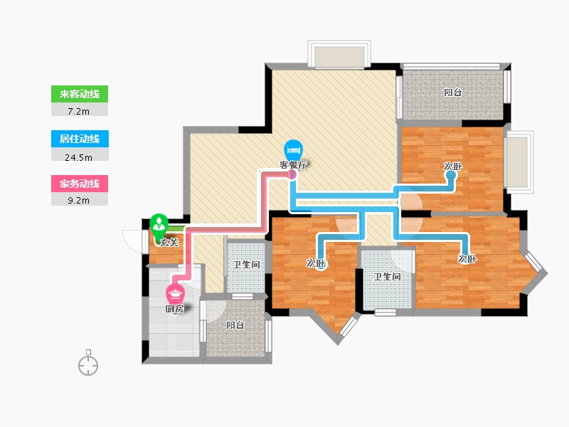 四川省-成都市-东立国际花城三期-100.91-户型库-动静线