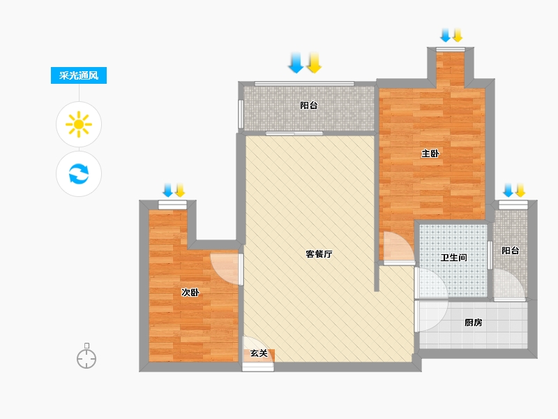 四川省-成都市-金领大厦-59.51-户型库-采光通风