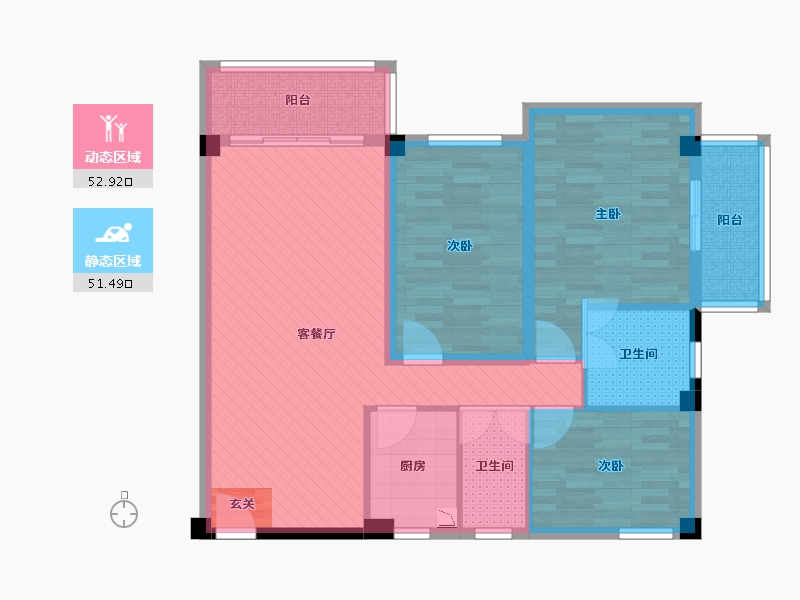 广西壮族自治区-梧州市-嘉洋大厦-91.93-户型库-动静分区