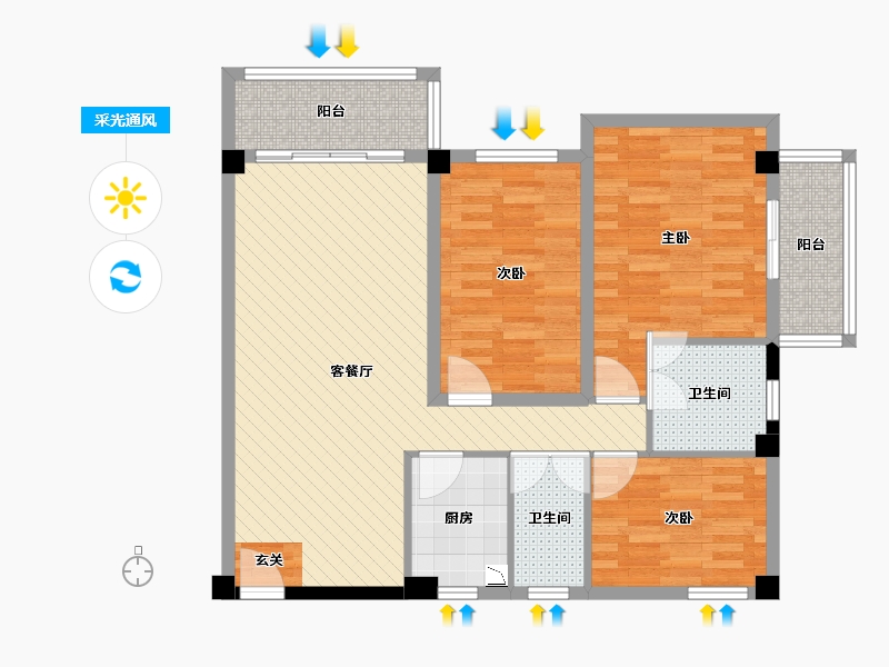 广西壮族自治区-梧州市-嘉洋大厦-91.93-户型库-采光通风