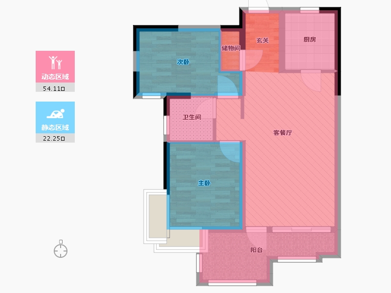 湖北省-武汉市-沿海赛洛城-66.44-户型库-动静分区