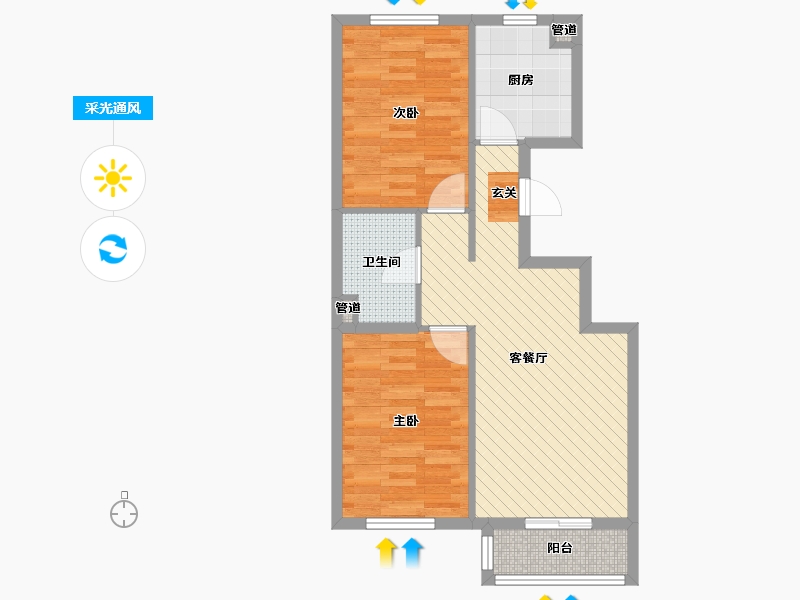 北京-北京市-安盛家园-62.92-户型库-采光通风