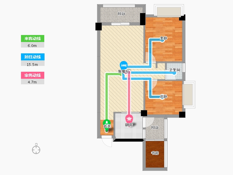 广西壮族自治区-梧州市-泰基巴黎春天-68.55-户型库-动静线