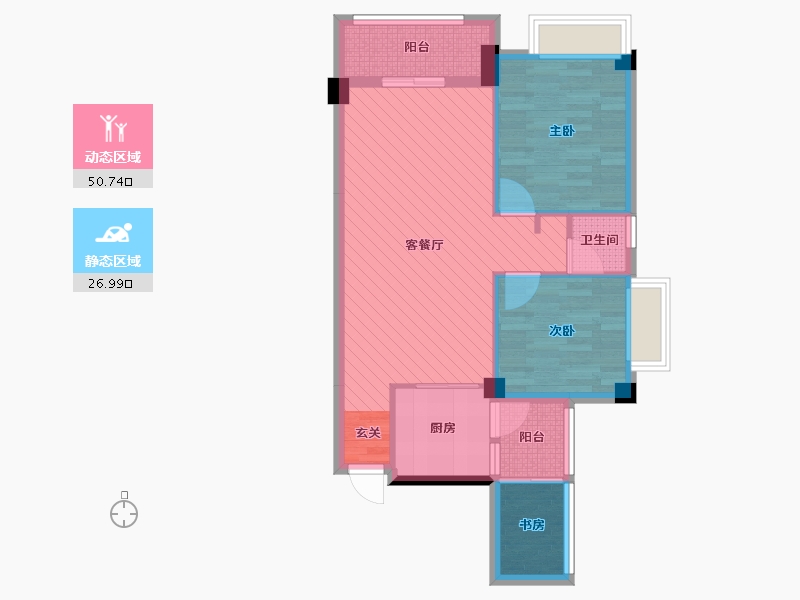 广西壮族自治区-梧州市-泰基巴黎春天-68.55-户型库-动静分区