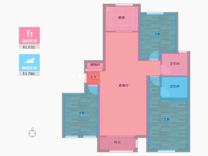 山东省-烟台市-龙泽华府(东区)-100.00-户型库-动静分区