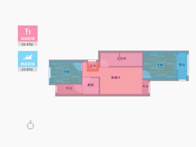 北京-北京市-黄金苑-44.30-户型库-动静分区