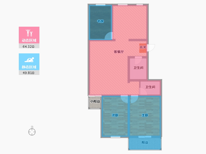 山西省-忻州市-百合华庭-102.69-户型库-动静分区