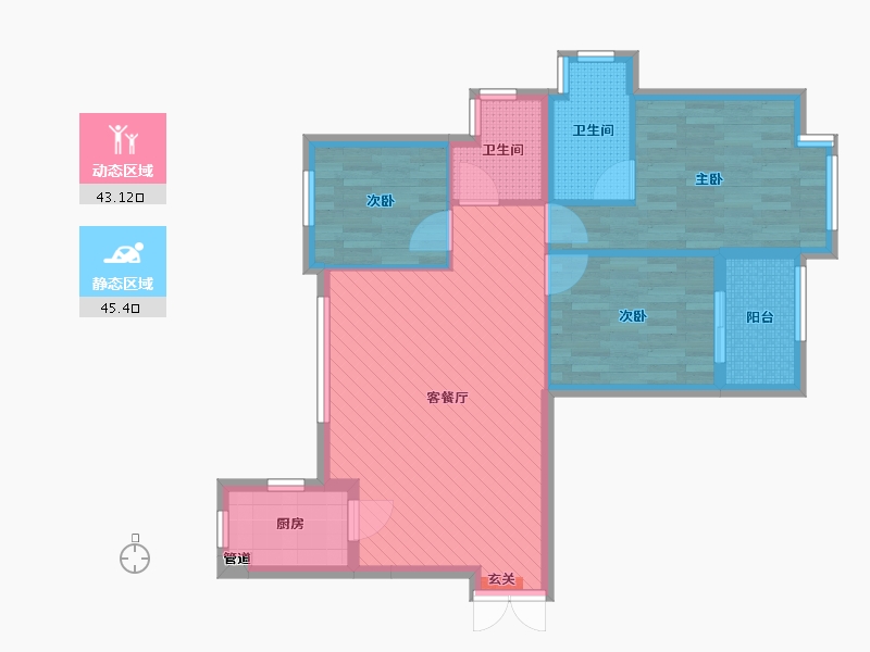 福建省-福州市-西海-78.40-户型库-动静分区