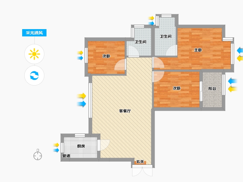 福建省-福州市-西海-78.40-户型库-采光通风