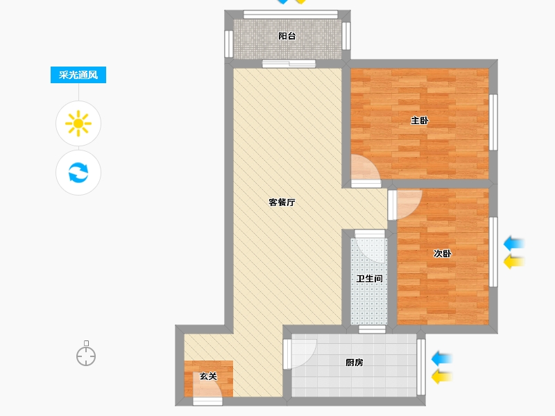 四川省-成都市-航天小区乙212幢-66.00-户型库-采光通风