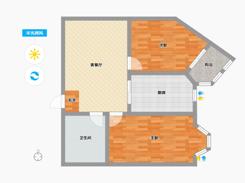 上海-上海市-新家坡园景苑-77.00-户型库-采光通风