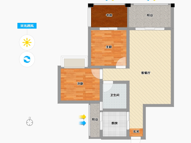 四川省-宜宾市-酒都一号-71.20-户型库-采光通风