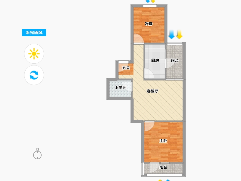 北京-北京市-天宁寺南里小区-54.22-户型库-采光通风