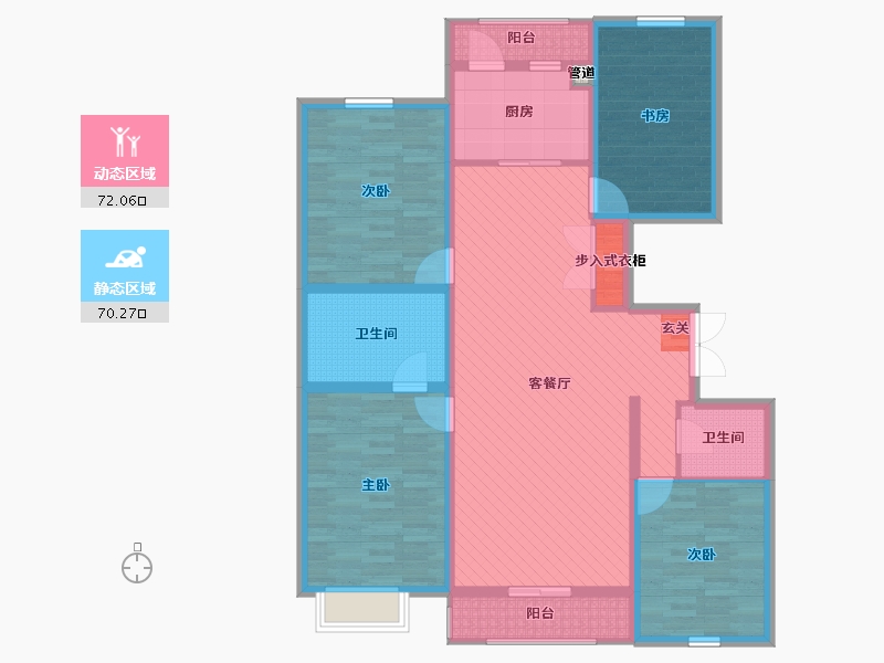 山西省-忻州市-丽都花园-125.97-户型库-动静分区