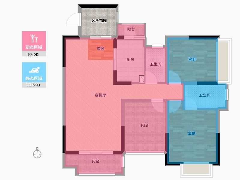 广东省-东莞市-碧琴湾花园-90.81-户型库-动静分区