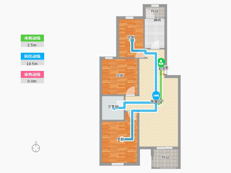 北京-北京市-龙腾苑三区-84.03-户型库-动静线