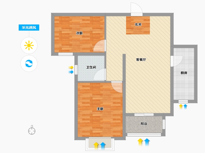 河北省-张家口市-银河湾-77.60-户型库-采光通风