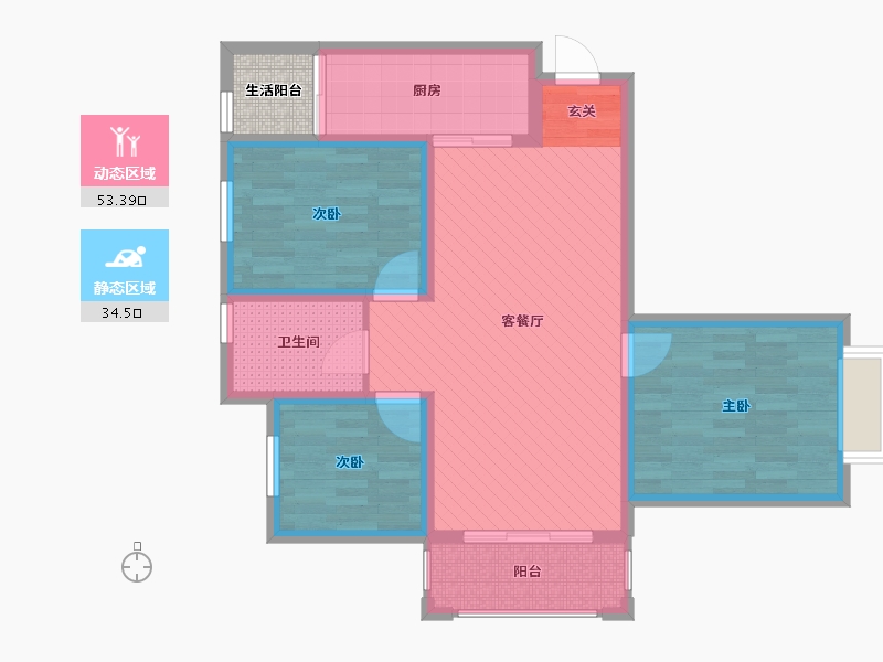 山西省-太原市-芮城-79.16-户型库-动静分区