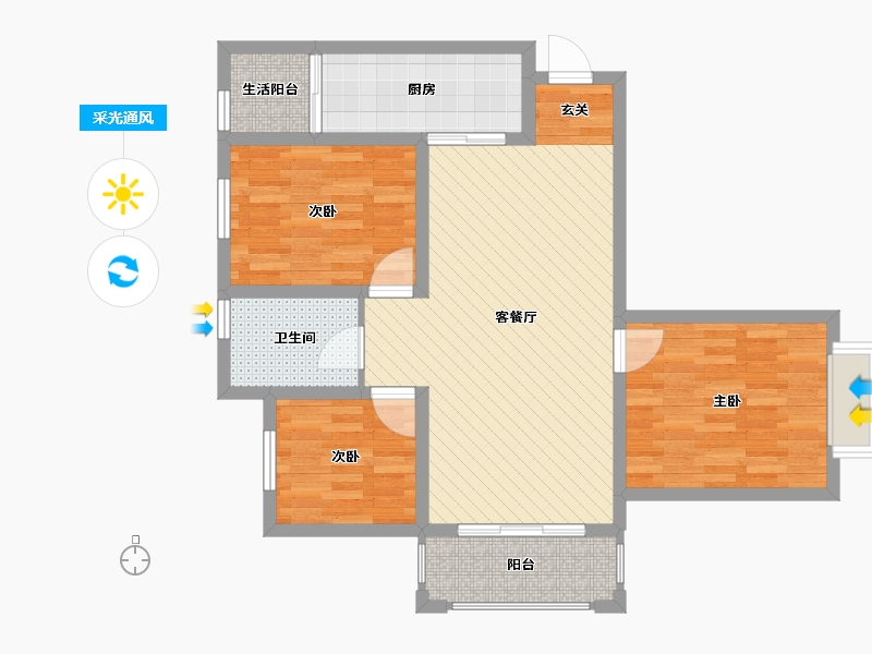 山西省-太原市-芮城-79.16-户型库-采光通风