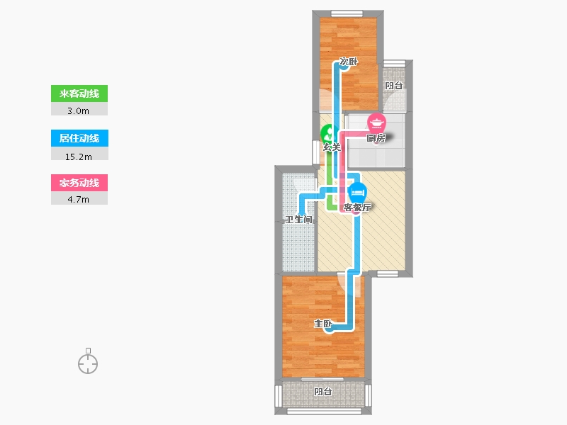 北京-北京市-建西苑中里-44.39-户型库-动静线