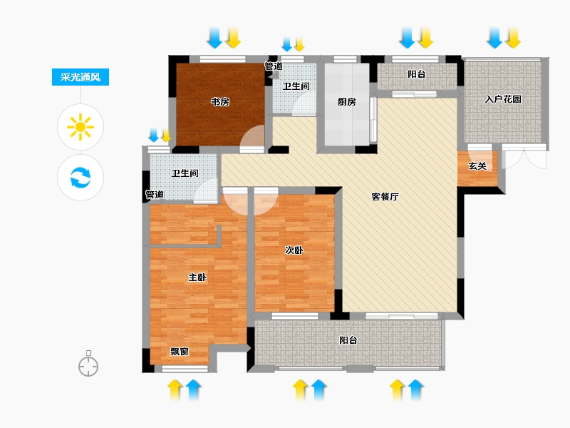 江西省-上饶市-兴旺名城-104.02-户型库-采光通风