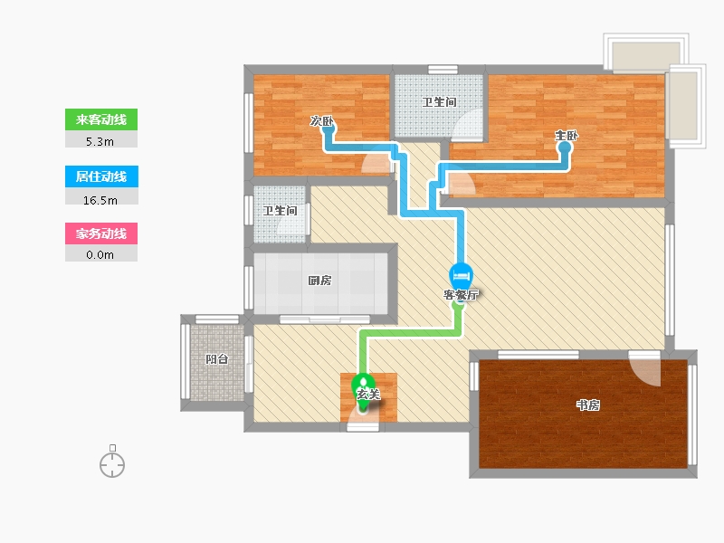 吉林省-长春市-中信城枫丹白露一期-106.93-户型库-动静线