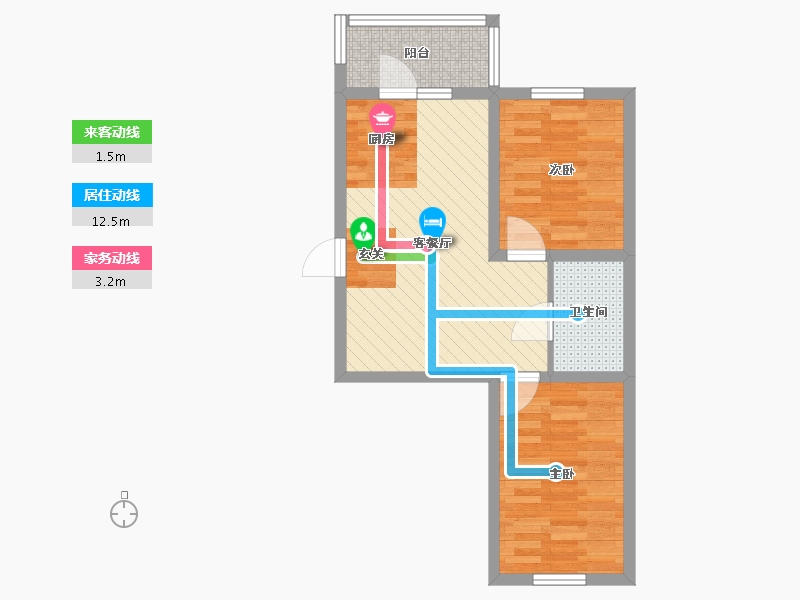 黑龙江省-七台河市-城中名府-51.62-户型库-动静线