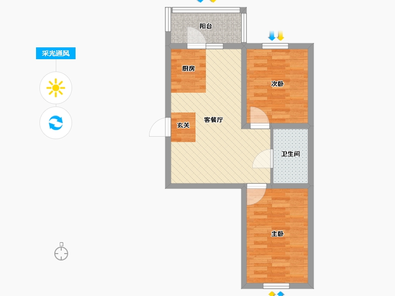 黑龙江省-七台河市-城中名府-51.62-户型库-采光通风