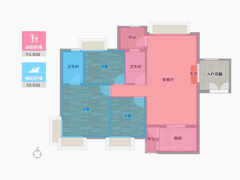 广东省-珠海市-世纪名城-87.65-户型库-动静分区