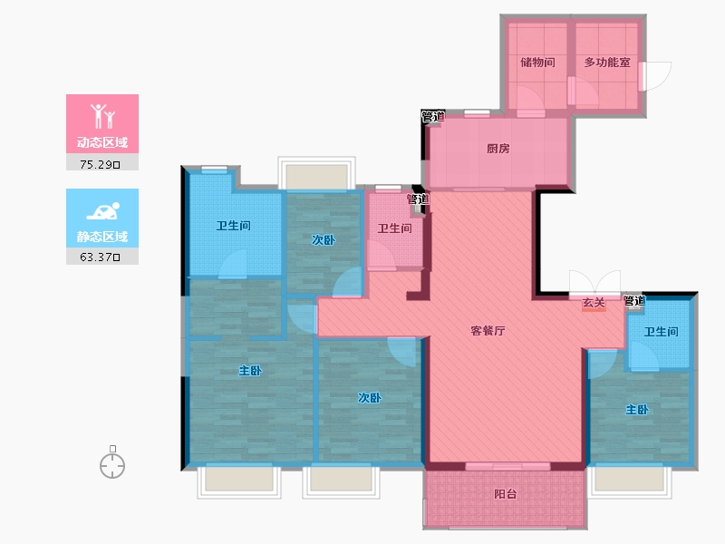 广东省-韶关市-碧桂园凤凰城-122.59-户型库-动静分区