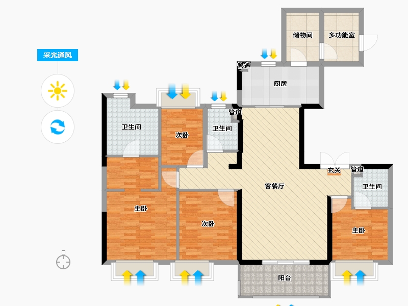 广东省-韶关市-碧桂园凤凰城-122.59-户型库-采光通风