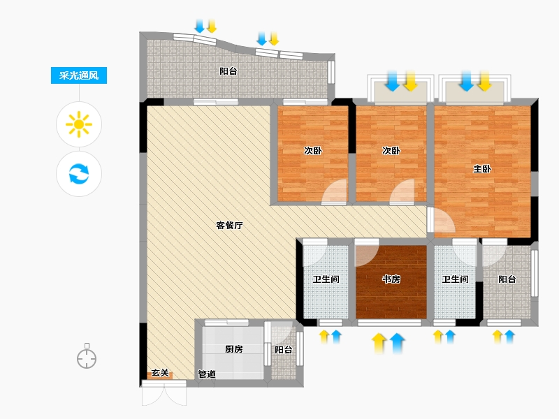 广东省-肇庆市-御景阳光-109.27-户型库-采光通风