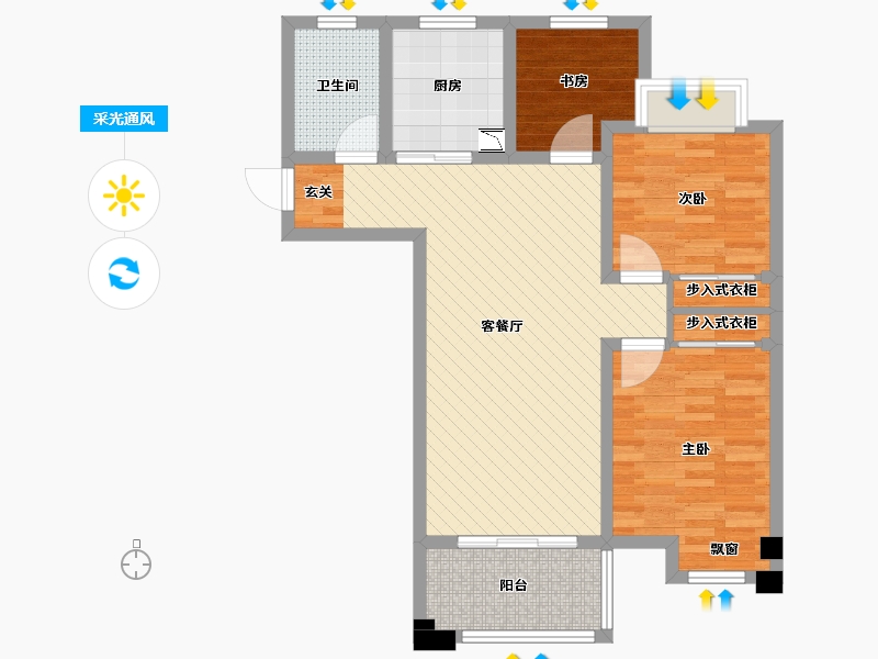 江苏省-镇江市-五洲花苑-78.93-户型库-采光通风