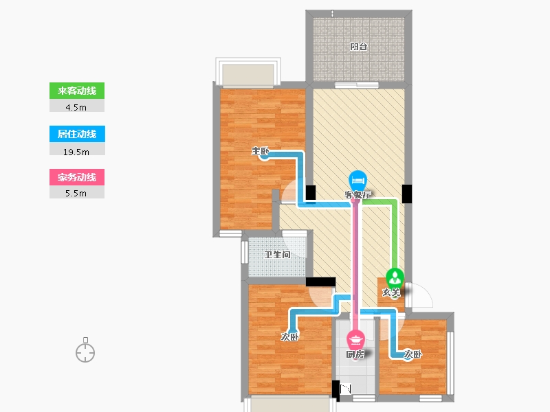 浙江省-温州市-昆盛肖邦-70.39-户型库-动静线