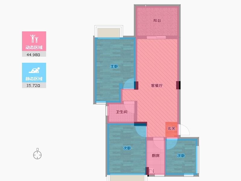 浙江省-温州市-昆盛肖邦-70.39-户型库-动静分区