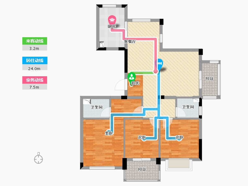 浙江省-金华市-圣奥杭府-96.82-户型库-动静线