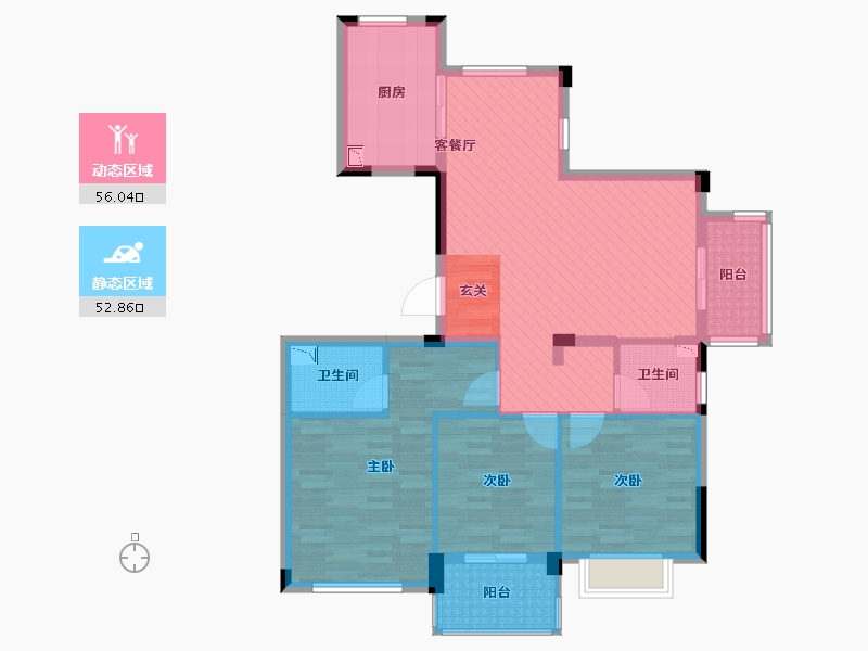 浙江省-金华市-圣奥杭府-96.82-户型库-动静分区