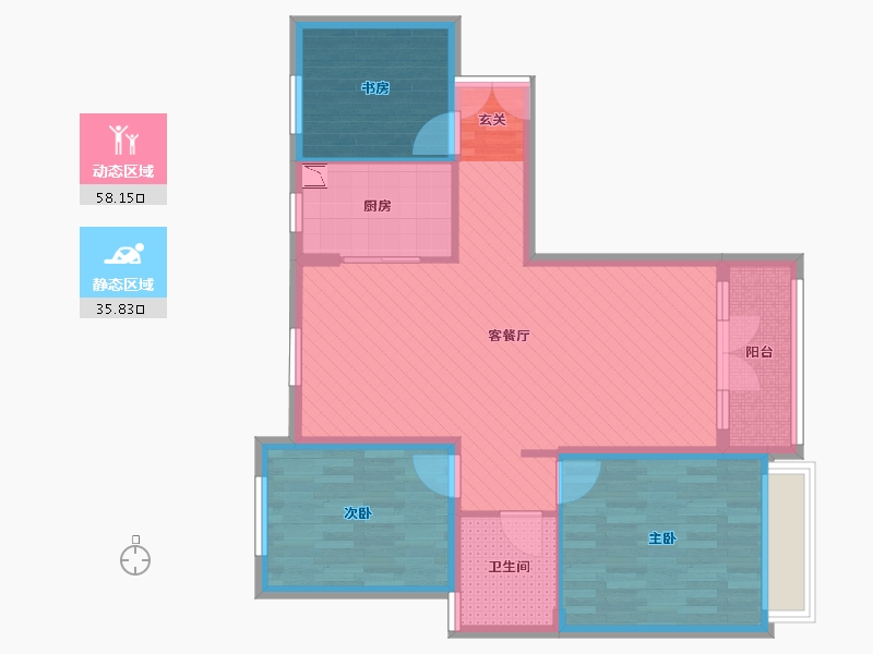 山东省-淄博市-齐悦国际三期-83.02-户型库-动静分区