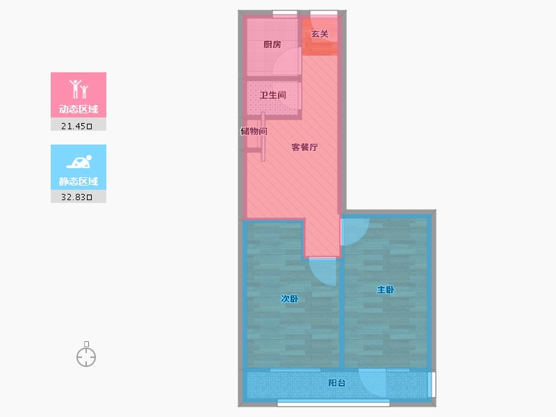 北京-北京市-永乐小区-83号楼-47.33-户型库-动静分区