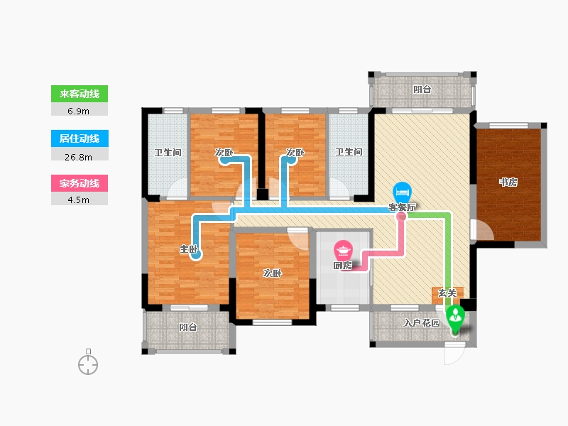 广西壮族自治区-南宁市-龙湖新城-127.56-户型库-动静线