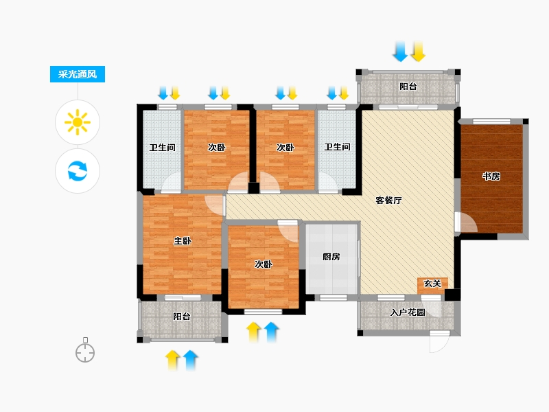 广西壮族自治区-南宁市-龙湖新城-127.56-户型库-采光通风