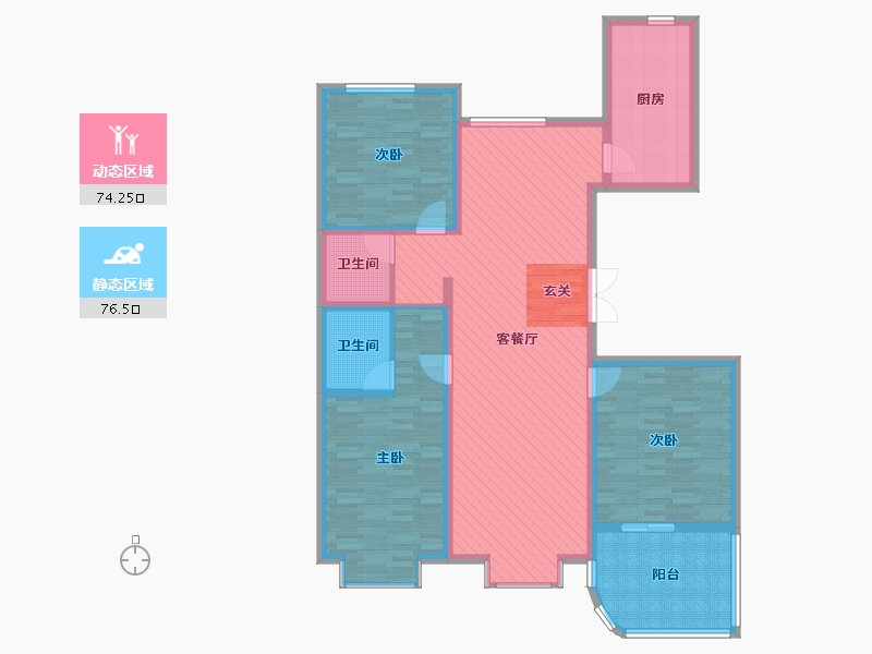 山西省-吕梁市-汇丰-135.13-户型库-动静分区