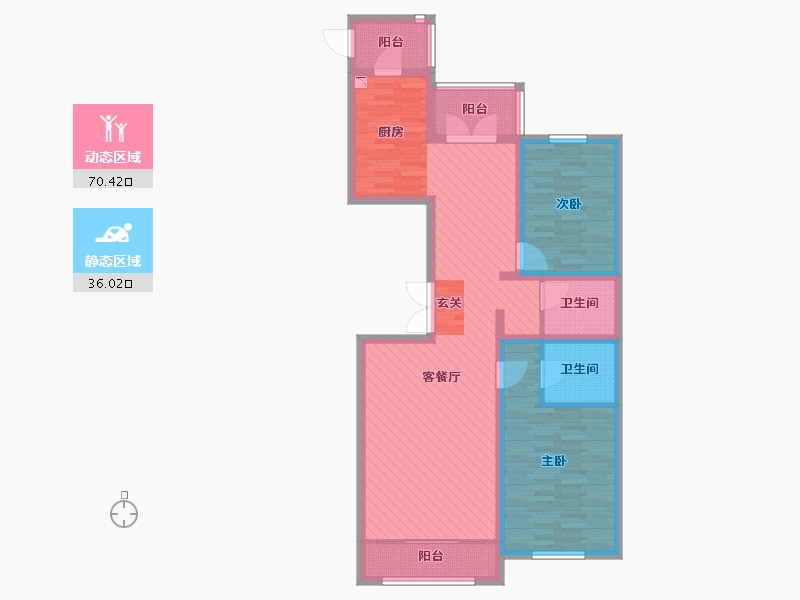 黑龙江省-哈尔滨市-大正莅江-92.98-户型库-动静分区