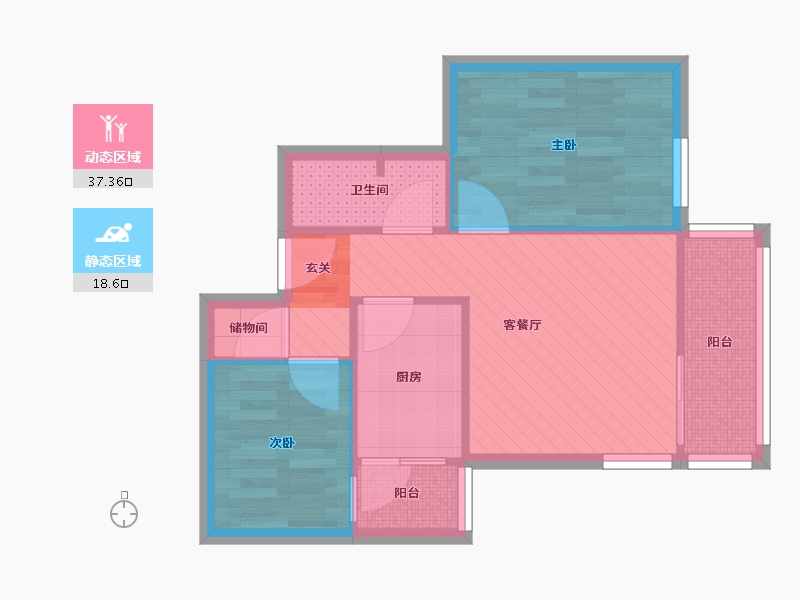 北京-北京市-东风家园-15号楼-48.86-户型库-动静分区