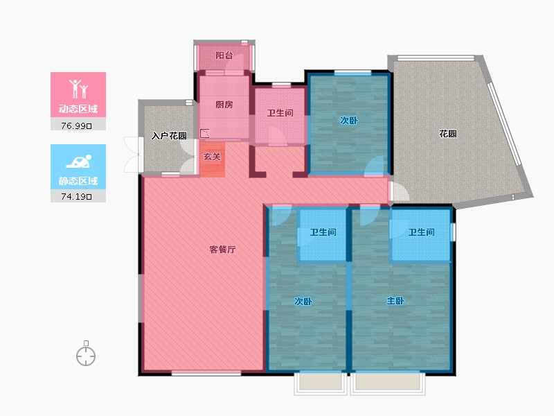 浙江省-宁波市-杭州湾世纪城-169.84-户型库-动静分区