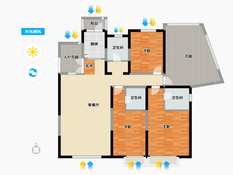 浙江省-宁波市-杭州湾世纪城-169.84-户型库-采光通风