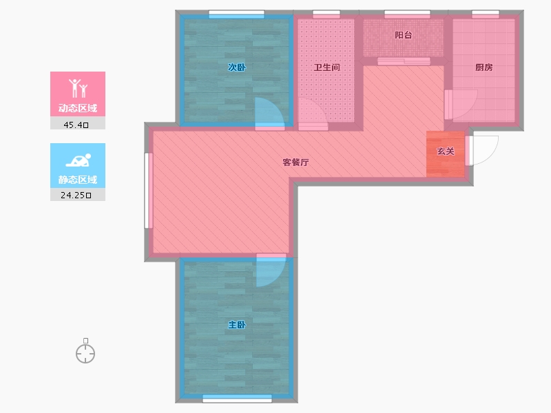 天津-天津市-尚港华府-59.60-户型库-动静分区