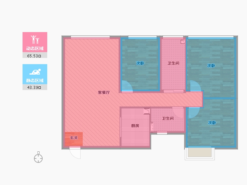 广东省-广州市-南华花园-97.66-户型库-动静分区