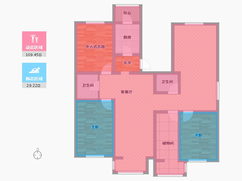 天津-天津市-新世纪城-120.91-户型库-动静分区